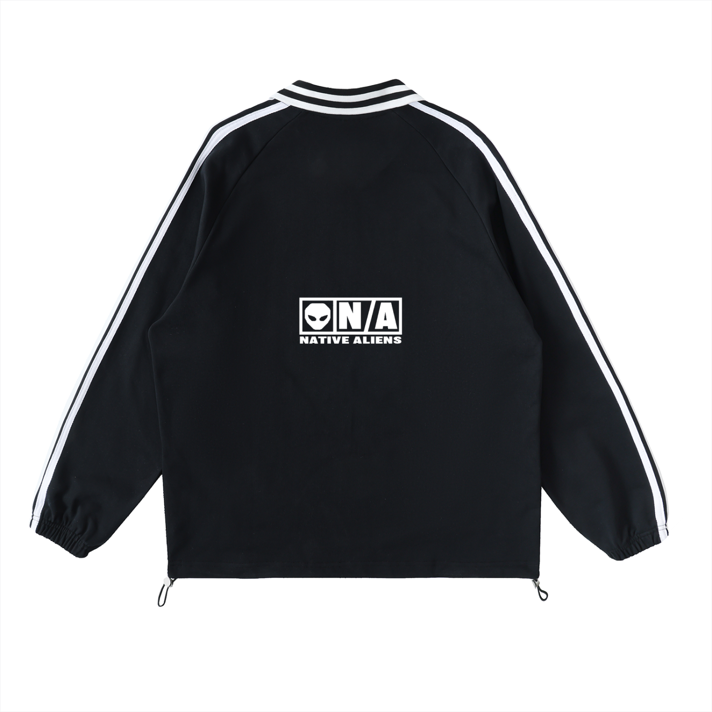 Contrast Striped Lapel Collar Sweatshirt