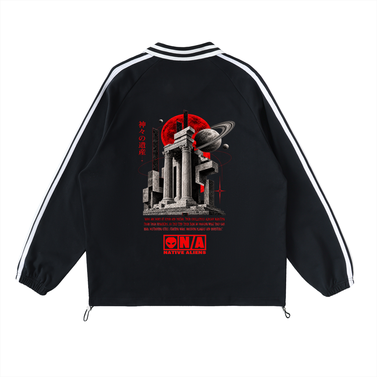 Contrast Striped Lapel Collar Sweatshirt