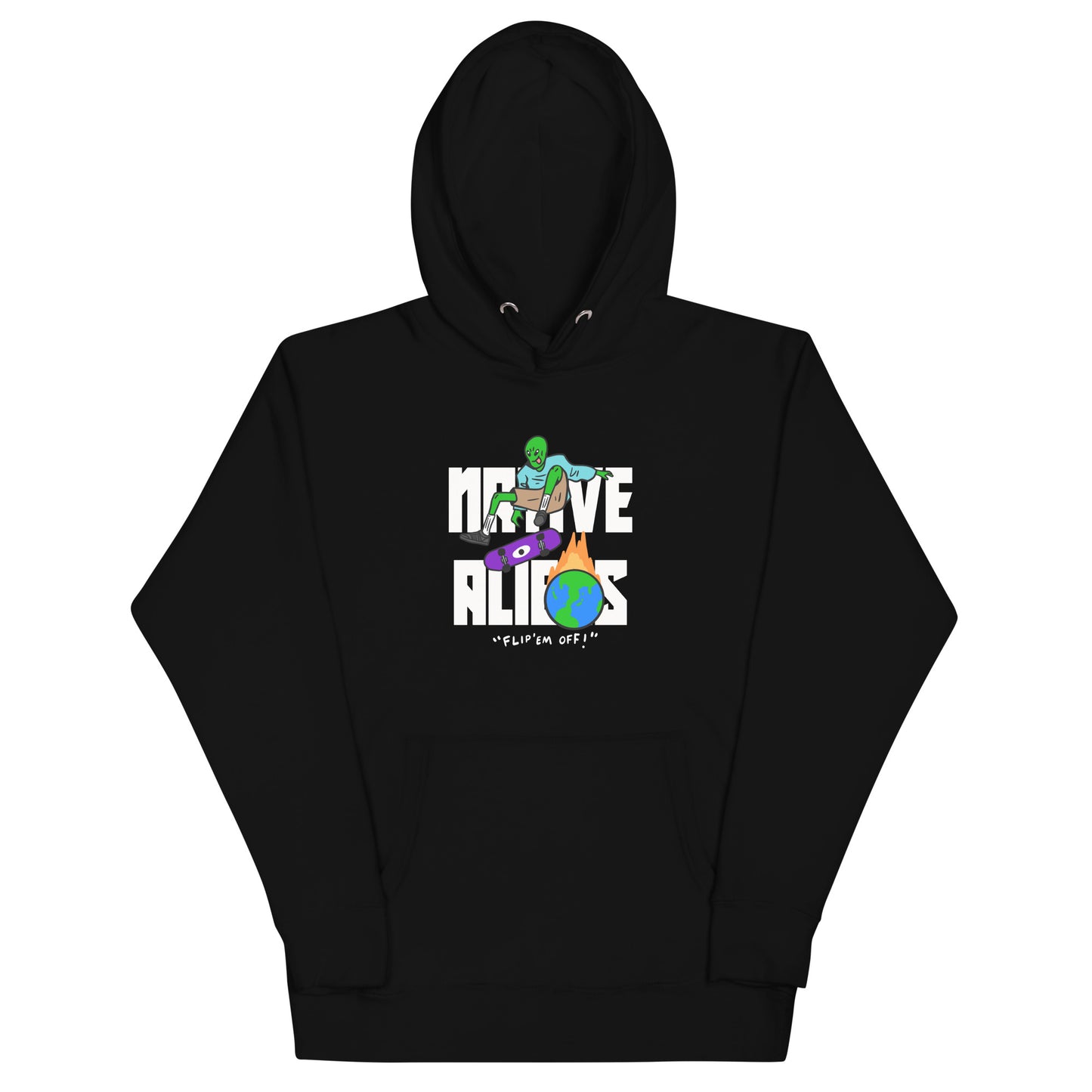 Native Aliens Flip Em Off- Unisex Hoodie