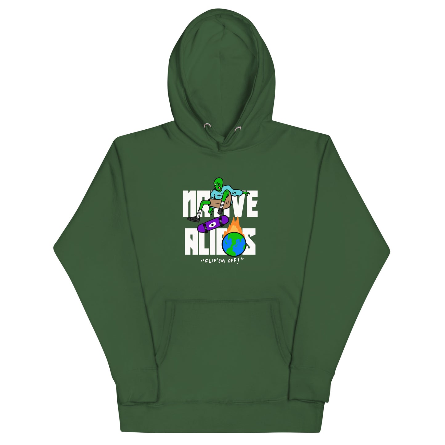 Native Aliens Flip Em Off- Unisex Hoodie