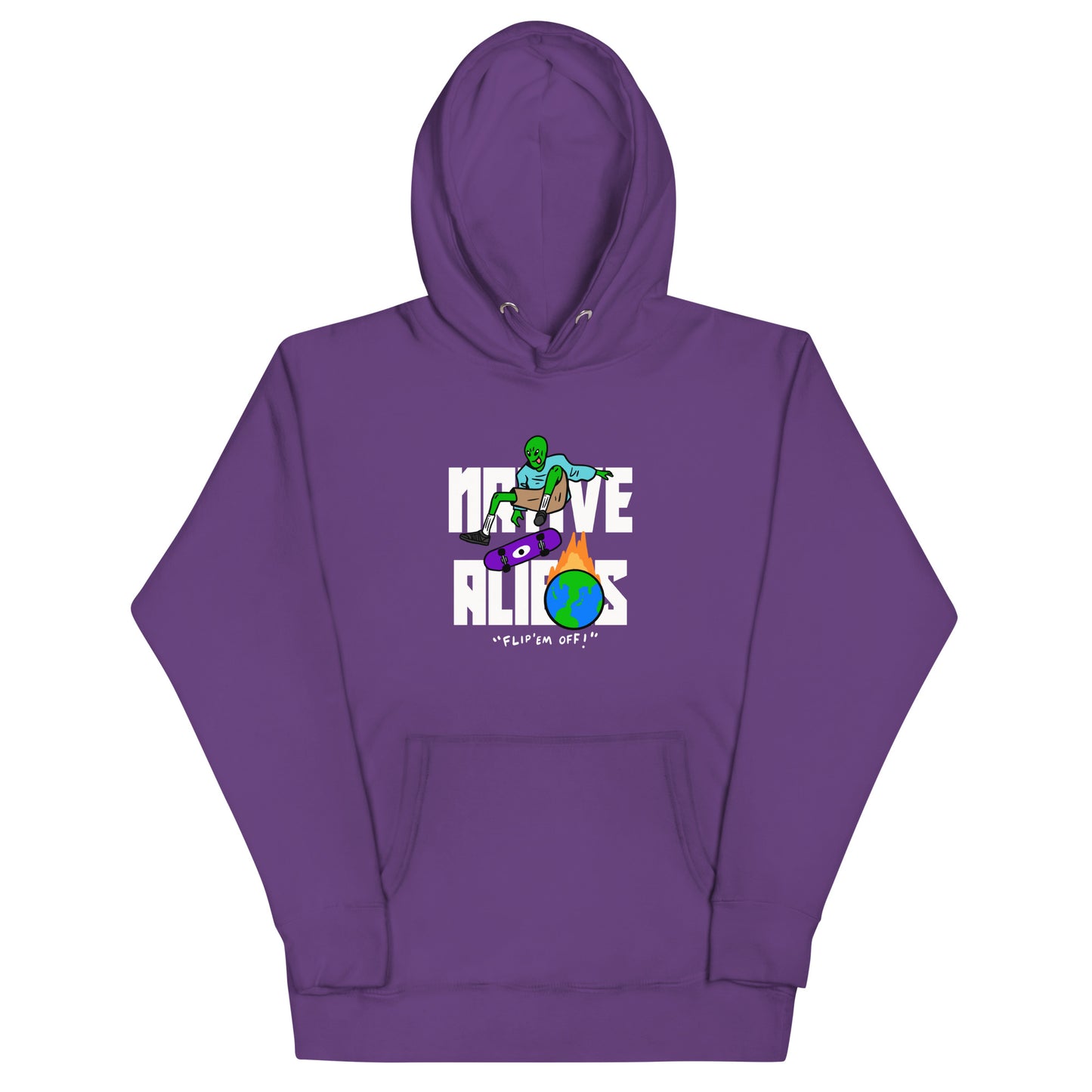 Native Aliens Flip Em Off- Unisex Hoodie