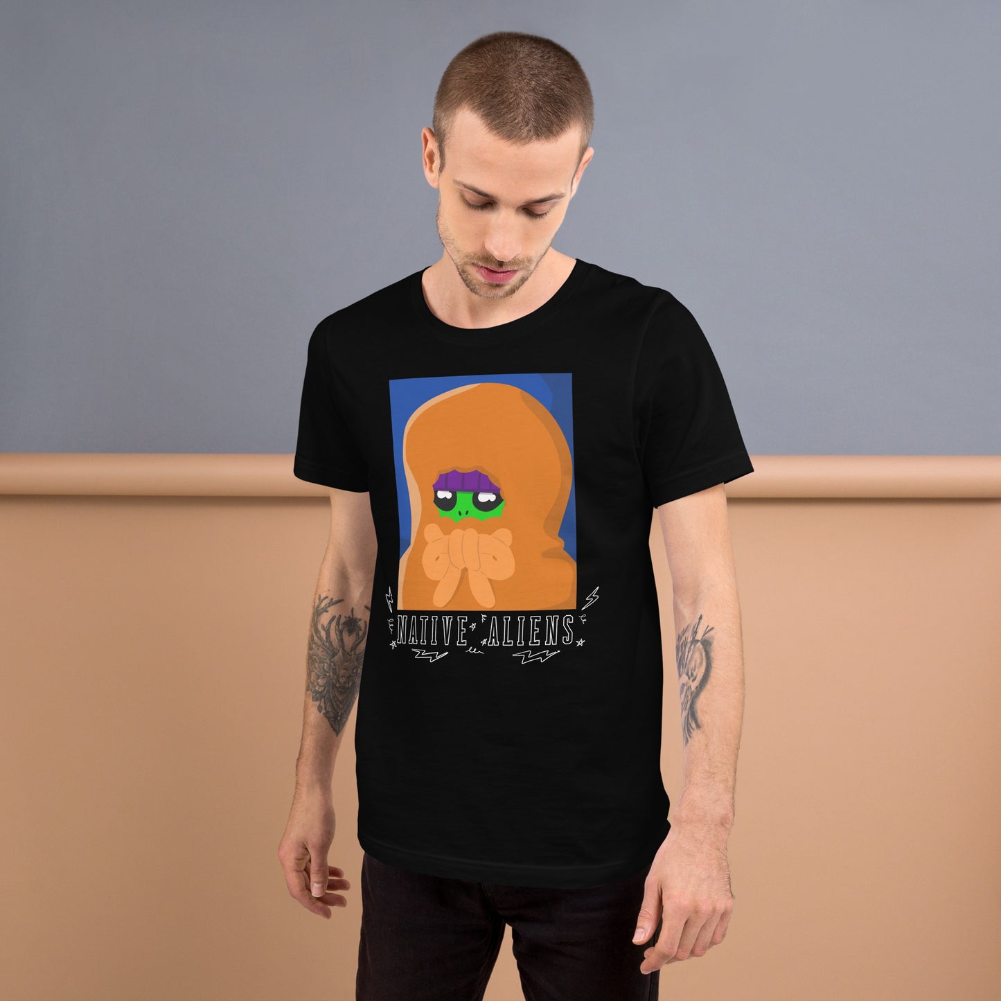 Native Aliens Zipped up-Unisex t-shirt